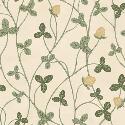Clover Bloom Green mural by Rebel Walls