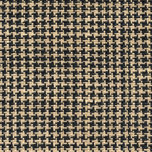 Raphia Pied de Poule Fabric by CMO Paris in Natural - Black