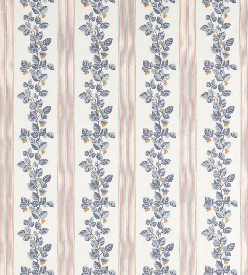 Cobnut Stripe Fabric by Sanderson Porcelain/Blossom