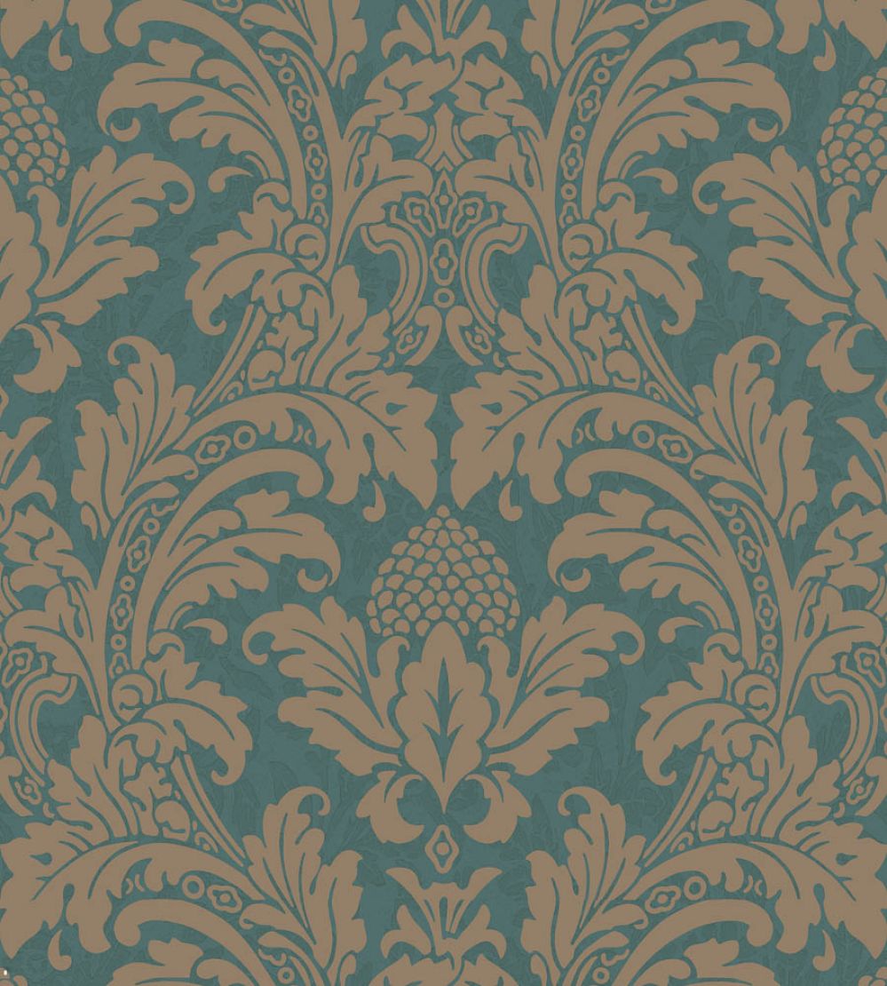Blake Wallpaper by Cole & Son Teal & Silver