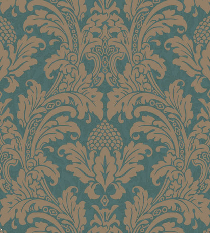 Blake Wallpaper by Cole & Son Teal & Silver