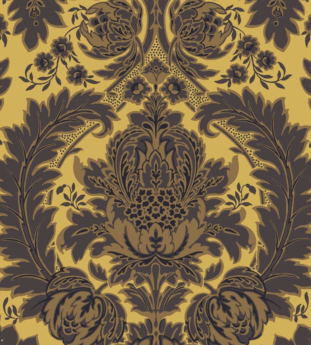Coleridge Wallpaper by Cole & Son Yellow & Charcoal
