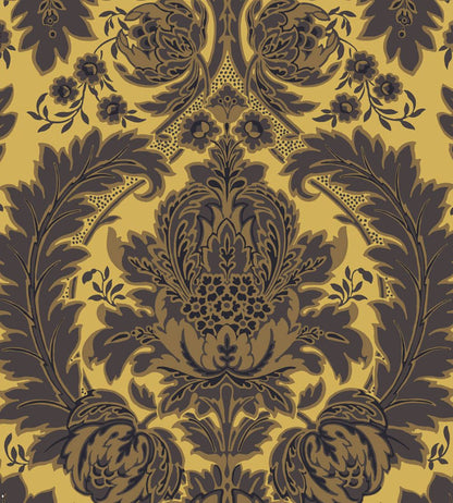 Coleridge Wallpaper by Cole & Son Yellow & Charcoal