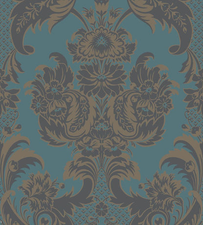Wyndham Wallpaper by Cole & Son Teal & Charcoal