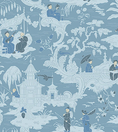 Chinese Toile Wallpaper by Cole & Son Ice Blue