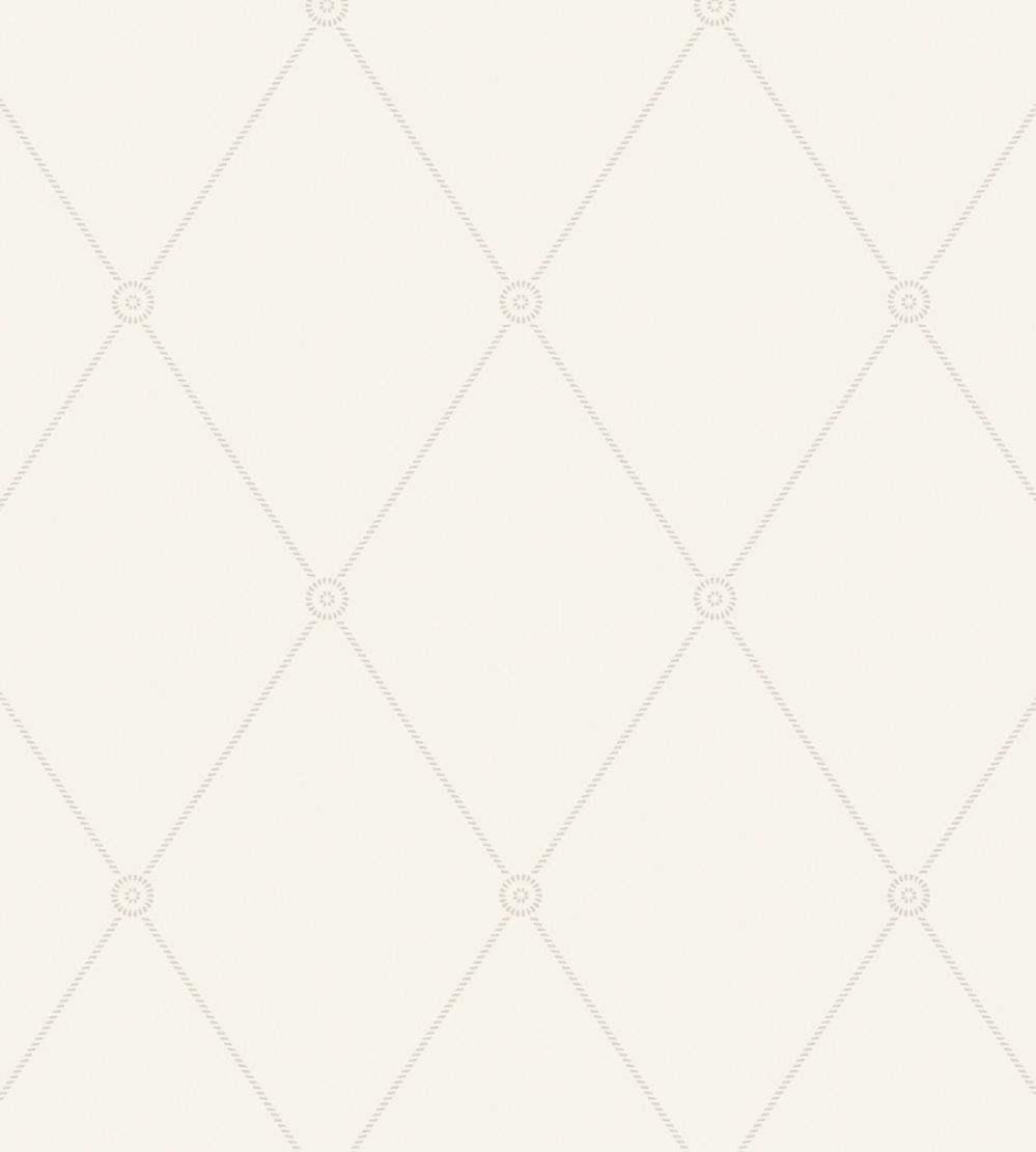 Large Georgian Rope Trellis Wallpaper by Cole & Son White