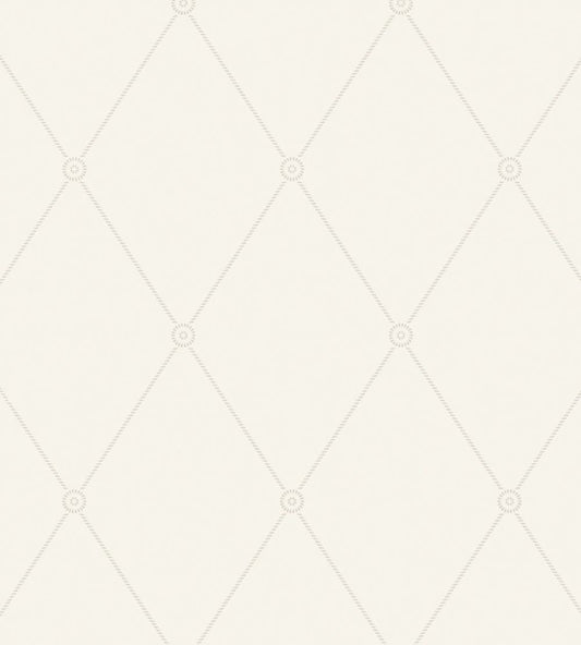 Large Georgian Rope Trellis Wallpaper by Cole & Son White