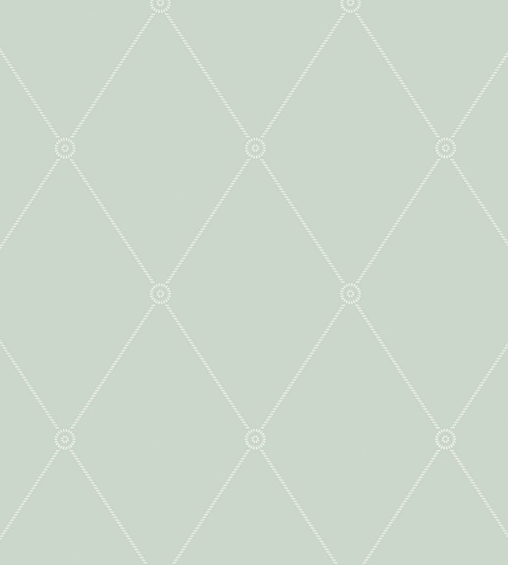 Large Georgian Rope Trellis Wallpaper by Cole & Son Duck Egg