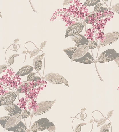 Madras Violet Wallpaper by Cole & Son Fuchsia & Linen