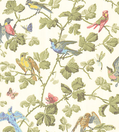 Winter Birds Wallpaper by Cole & Son Multi & Olive