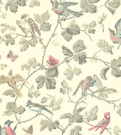 Winter Birds Wallpaper by Cole & Son Rose & Old Olive