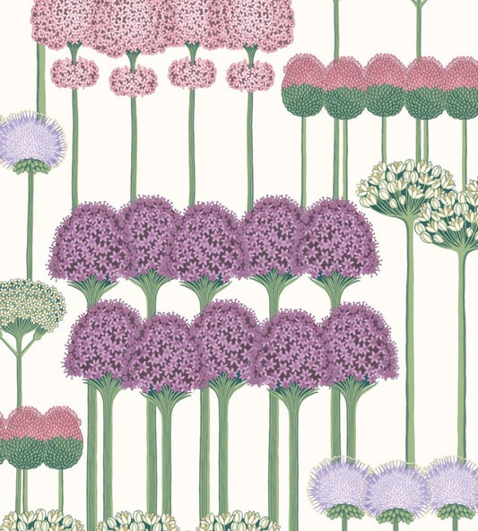 Allium Wallpaper by Cole & Son Mulberry, Blush & Lilac on White