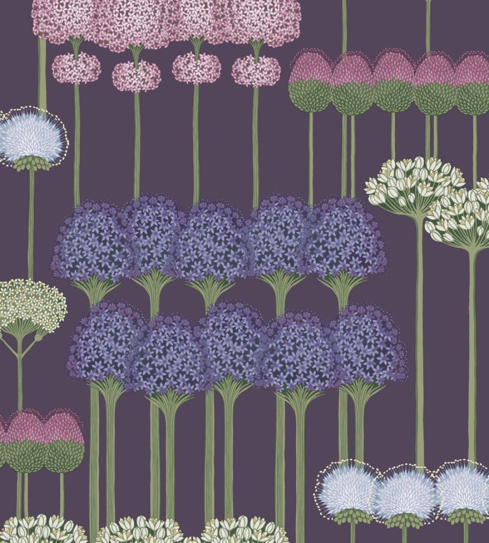 Allium Wallpaper by Cole & Son Mulberry & Heather on Violet