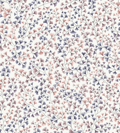 Maidenhair Wallpaper by Cole & Son Mulberry, Ink & Alabaster Pink