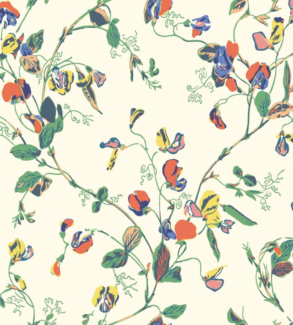 Sweet Pea Wallpaper by Cole & Son Autumnal Multi on Cream