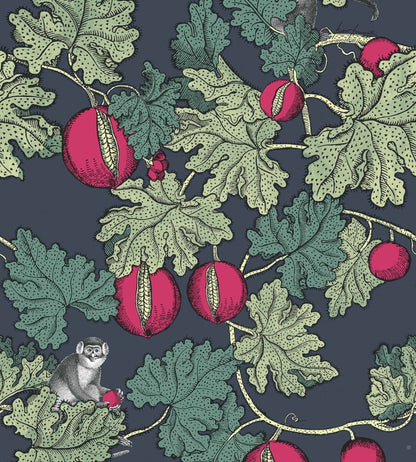 Frutto Proibito Wallpaper by Cole & Son Sage and Magenta on Ink