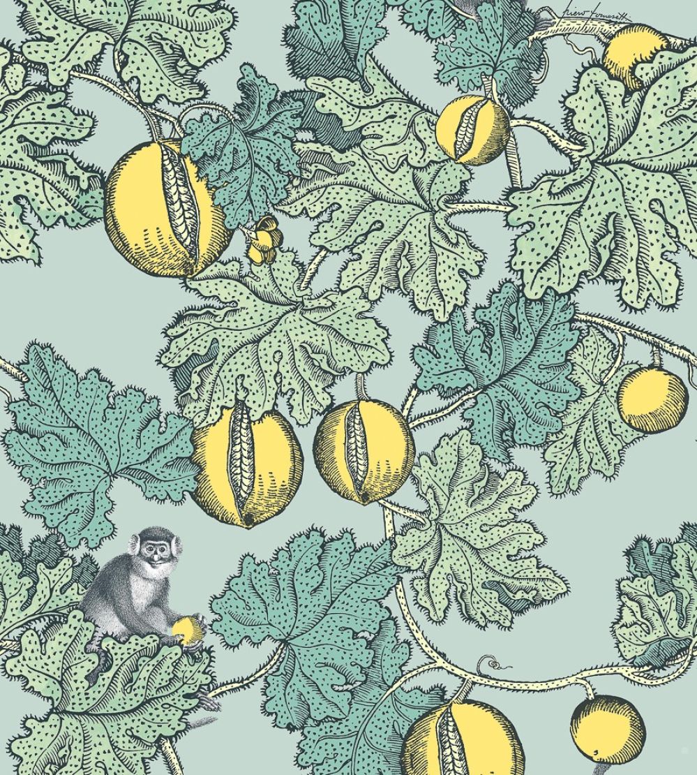 Frutto Proibito Wallpaper by Cole & Son Print Room Blue and Lemon