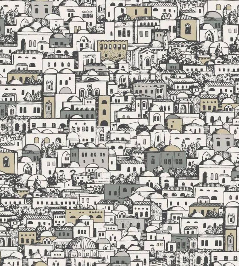 Mediterranea Wallpaper by Cole & Son White & Metallic