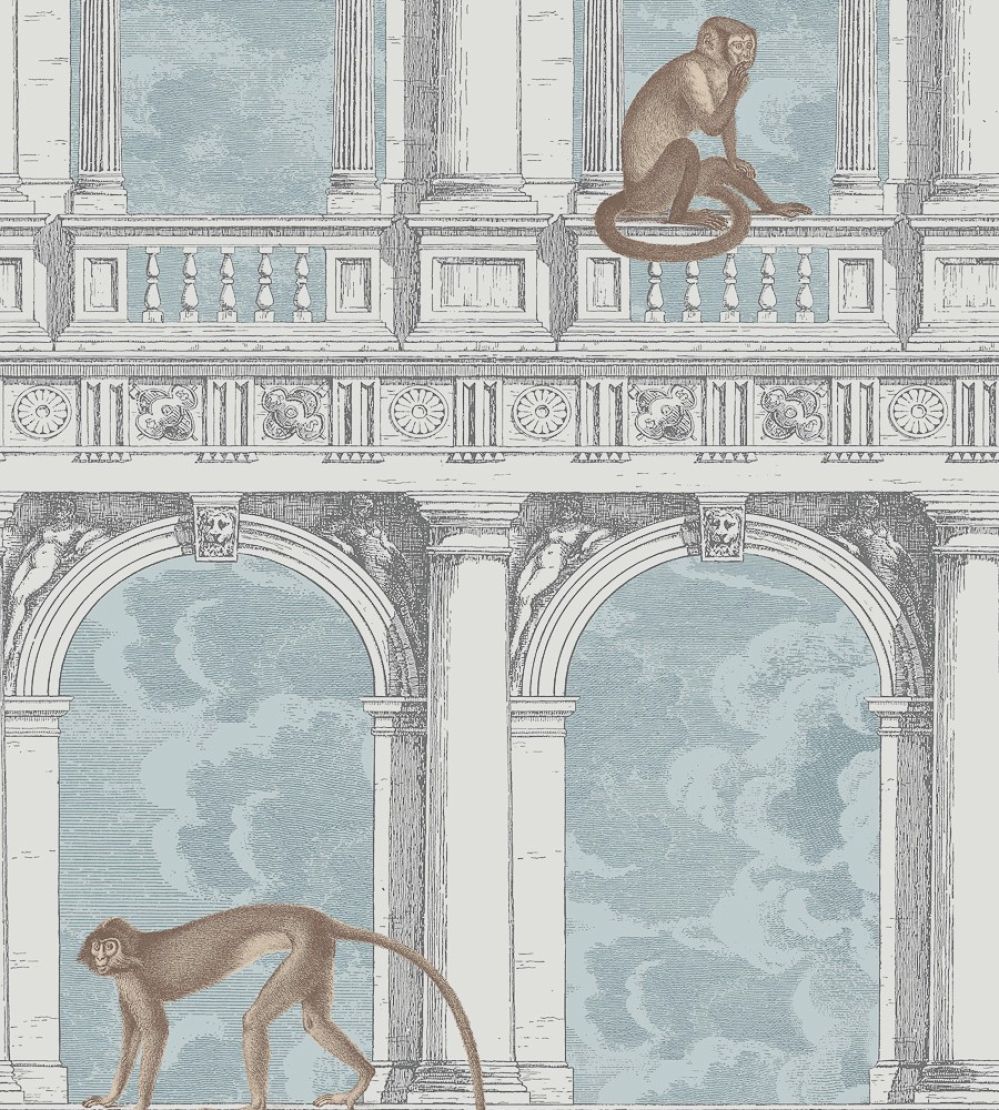 Procuratie Con Vista Wallpaper by Cole & Son Stone & Powder Blue