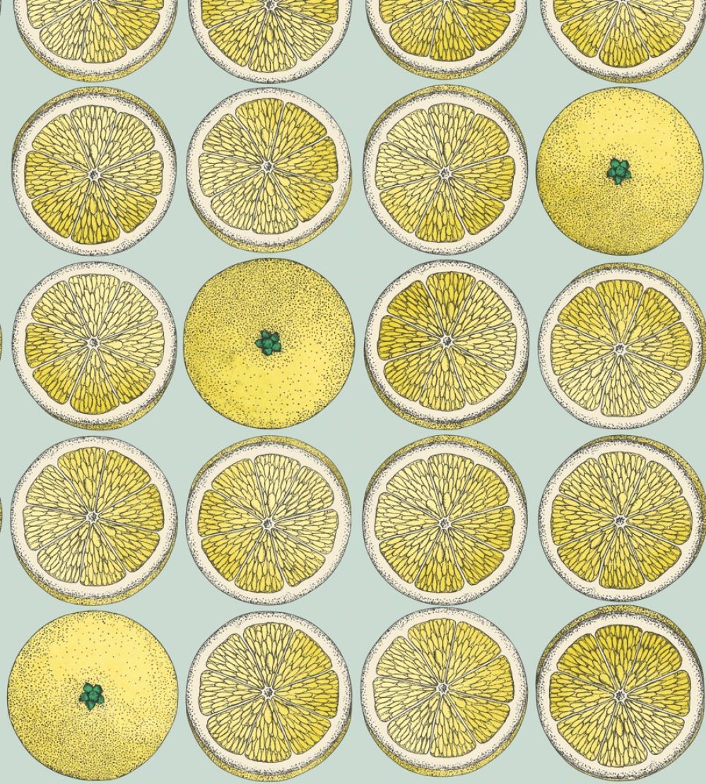 Arance Wallpaper by Cole & Son Lemon and Seafoam