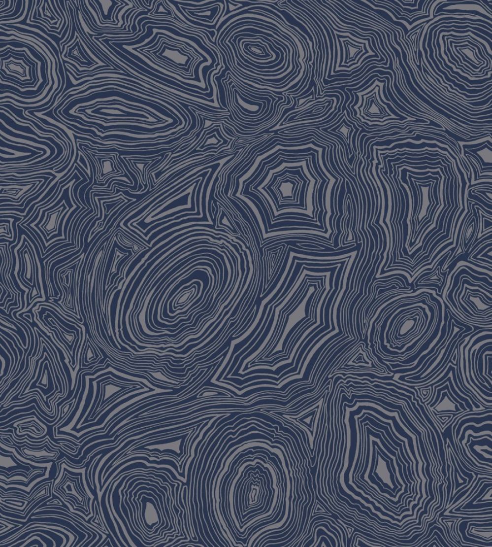 Malachite Wallpaper by Cole & Son Royal Blue and Silver