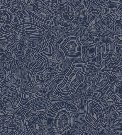 Malachite Wallpaper by Cole & Son Royal Blue and Silver