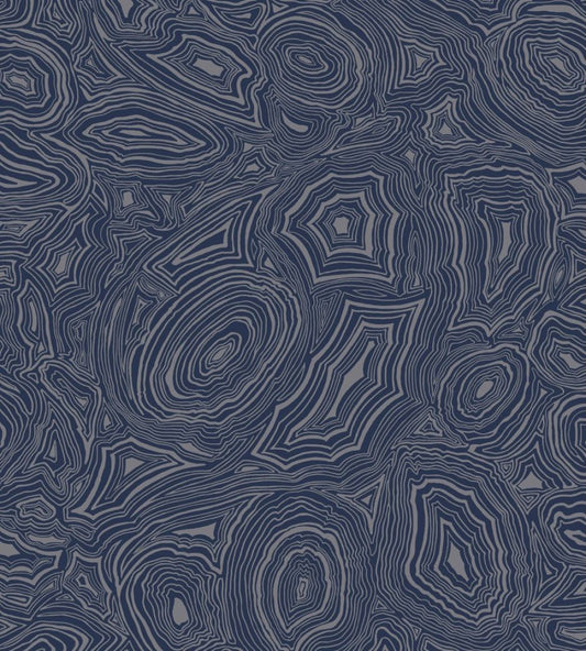 Malachite Wallpaper by Cole & Son Royal Blue and Silver