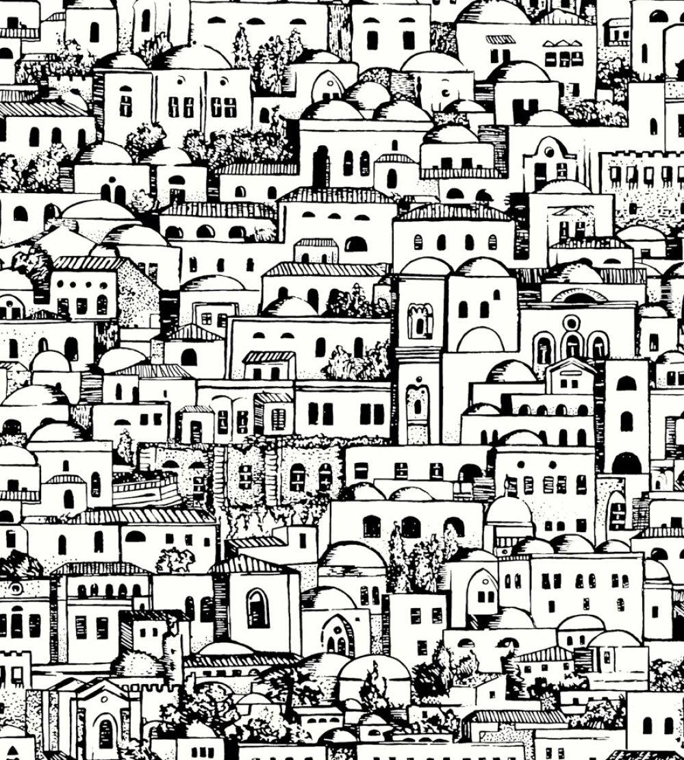 Mediterranea Wallpaper by Cole & Son White and Black