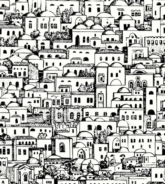 Mediterranea Wallpaper by Cole & Son White and Black