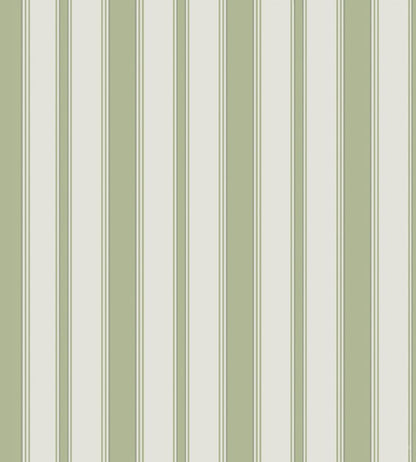 Cambridge Stripe Wallpaper by Cole & Son Leaf Green