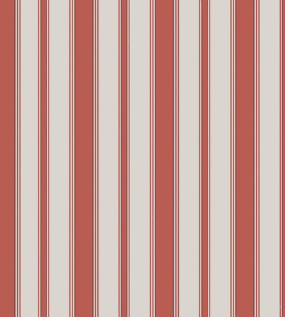 Cambridge Stripe Wallpaper by Cole & Son Red