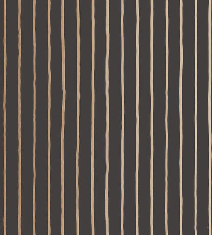 College Stripe Wallpaper by Cole & Son Charcoal/Gold