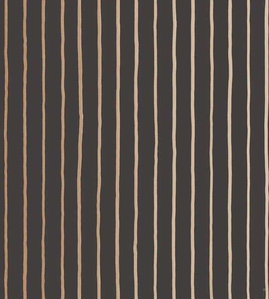 College Stripe Wallpaper by Cole & Son Charcoal/Gold