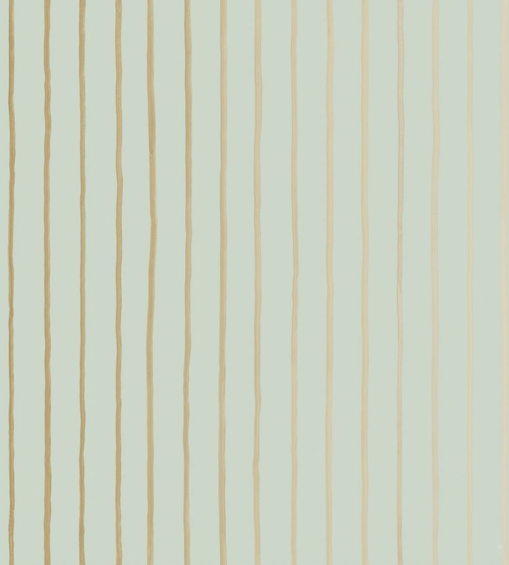College Stripe Wallpaper by Cole & Son Duck Egg/Gilver