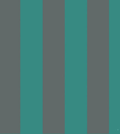 Glastonbury Stripe Wallpaper by Cole & Son Teal/Charcoal