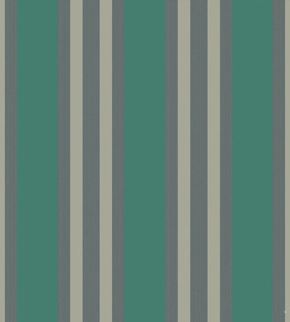 Polo Stripe Wallpaper by Cole & Son Teal/Gilver