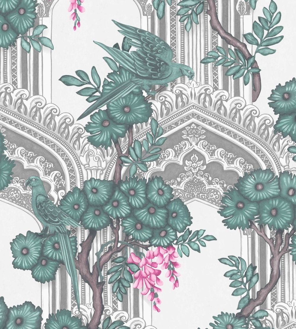 Babylon Wallpaper by Cole & Son Teal/Pink
