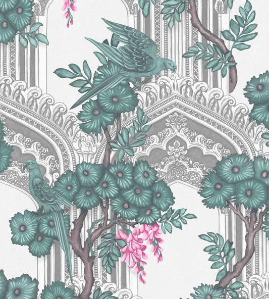 Babylon Wallpaper by Cole & Son Teal/Pink