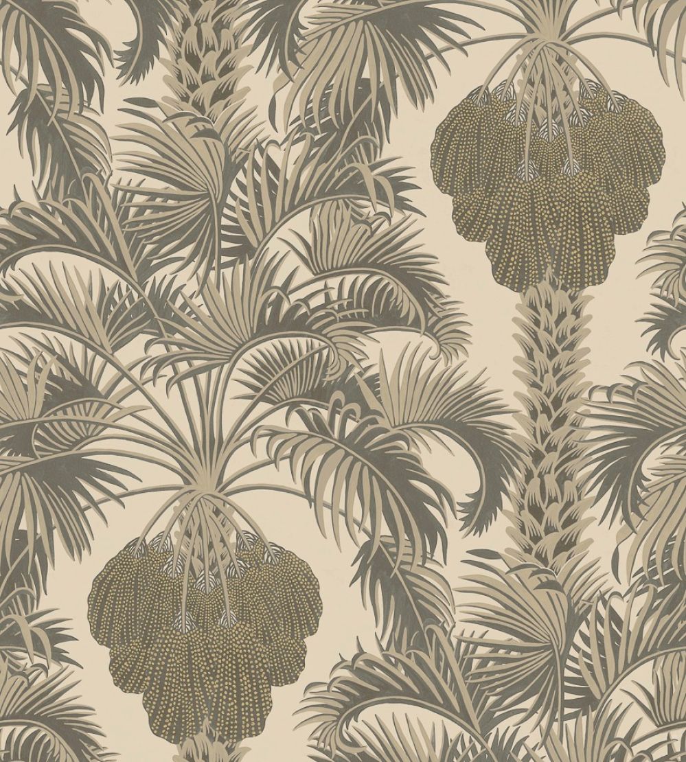 Hollywood Palm Wallpaper by Cole & Son Silver/Charcoal