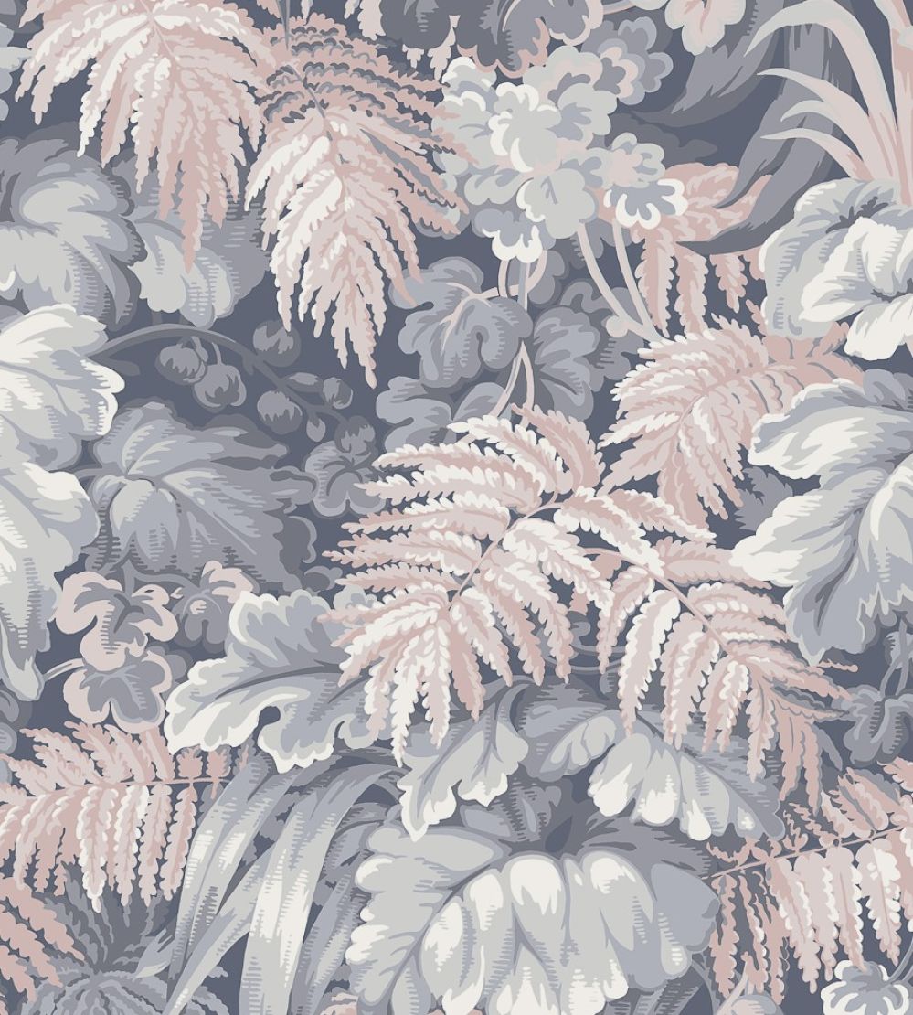 Royal Fernery Wallpaper by Cole & Son Slate Blue/Blush Pink
