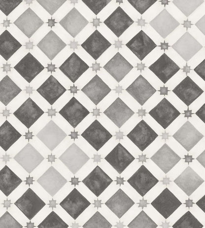 Zellige Wallpaper by Cole & Son Soot/Snow