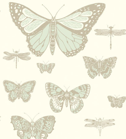 Butterflies & Dragonflies Wallpaper by Cole & Son Duck Egg & Ivory
