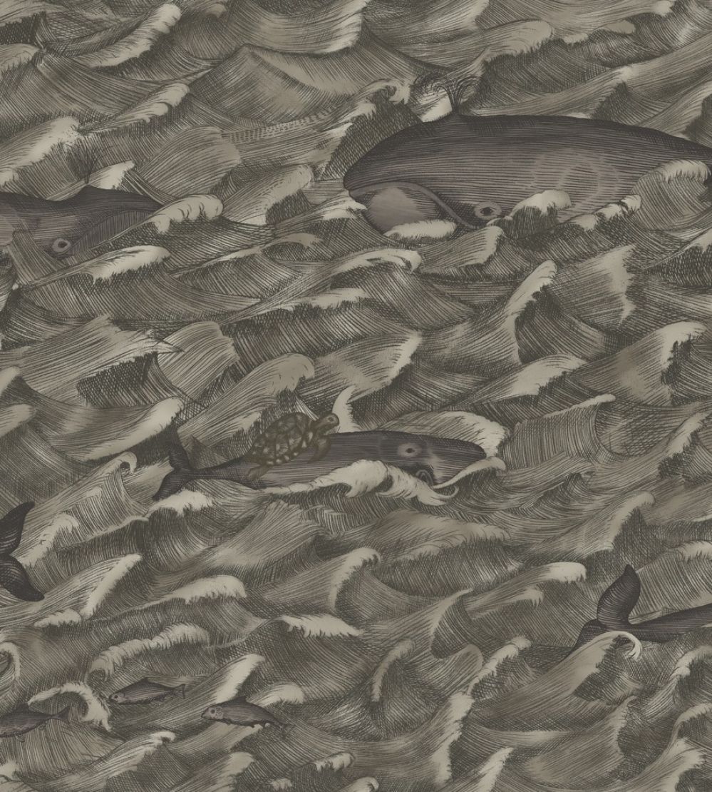 Melville Wallpaper by Cole & Son Metallic Charcoal