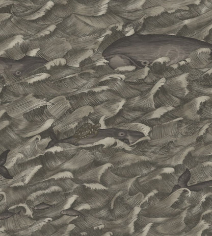 Melville Wallpaper by Cole & Son Metallic Charcoal
