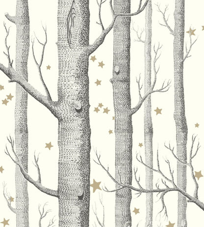 Woods & Stars Wallpaper by Cole & Son Black & White