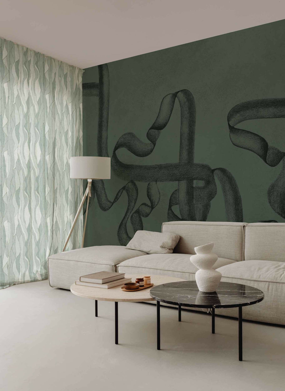 Collage fabric by Coordonné in Lagoon, flat pattern view