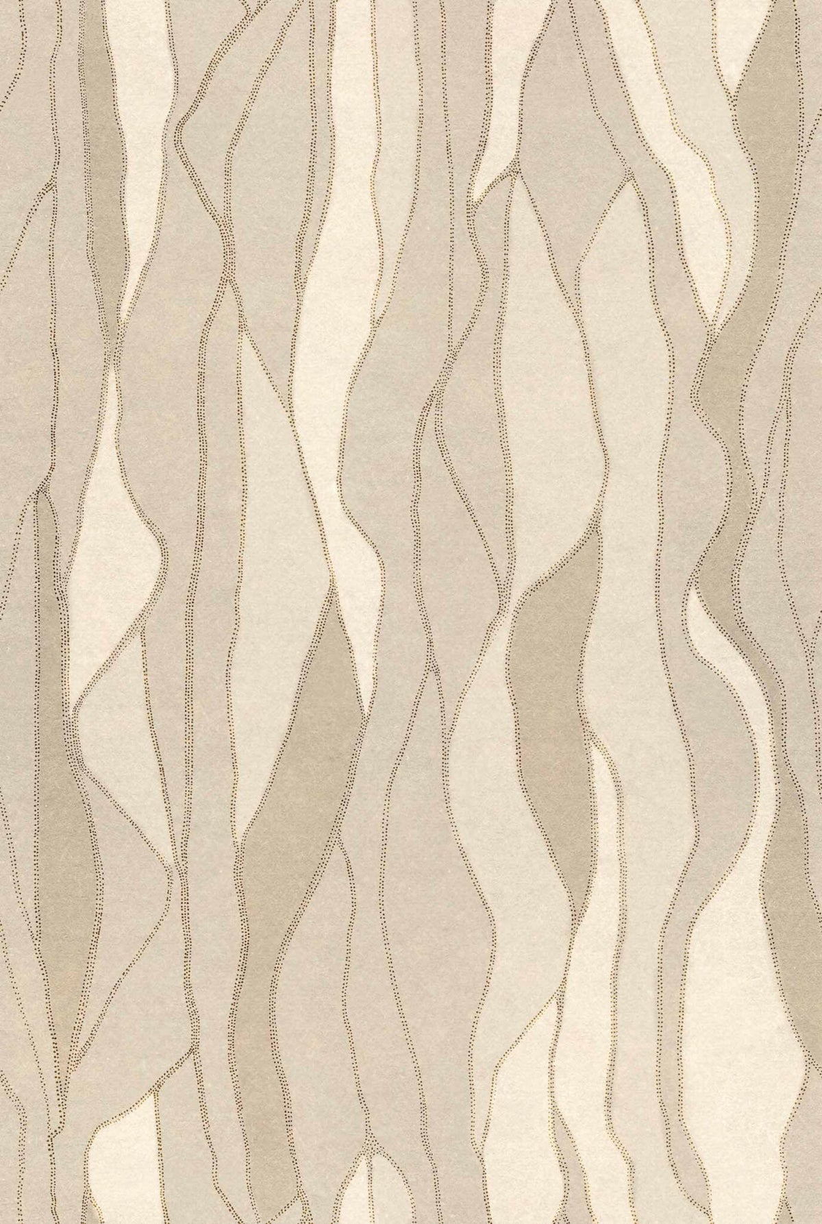 Collage fabric by Coordonné in Sand, shown in a styled room