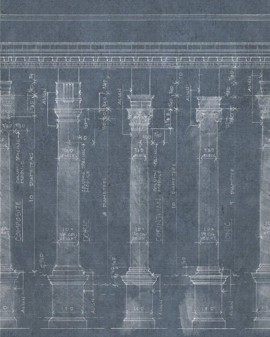 Colonnade Blue wallpaper by MINDTHEGAP