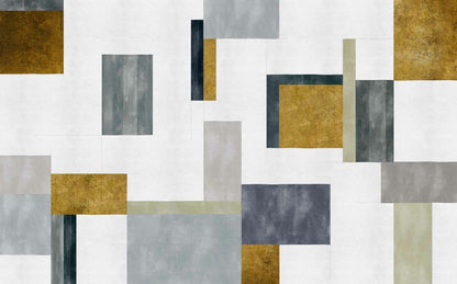 Color Study mural by Coordonné in Gold, flat pattern view