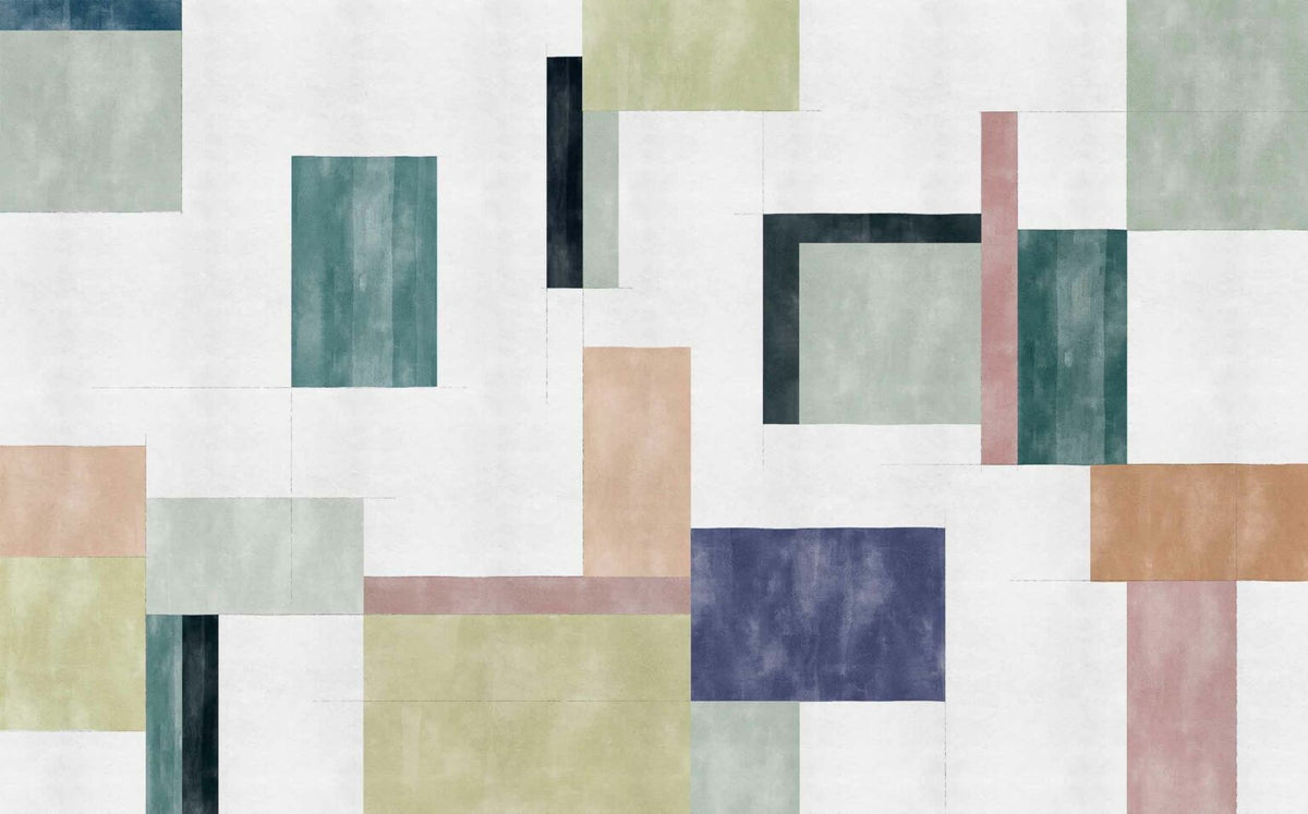 Color Study mural by Coordonné in Multi, flat pattern view